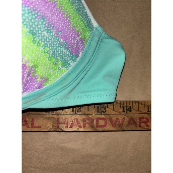 Victoria’s Secret Push Up Bikini Top Size 36B Multicolor Sequins - Picture 6 of 7